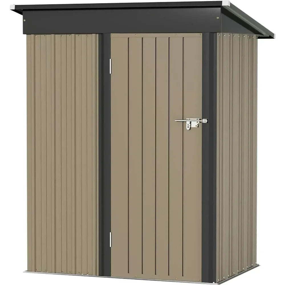 Metal Outdoor Storage Shed 5FT x 3FT, Steel Utility Tool Shed Storage House with Door & Lock, for Backyard Garden Patio Lawn
