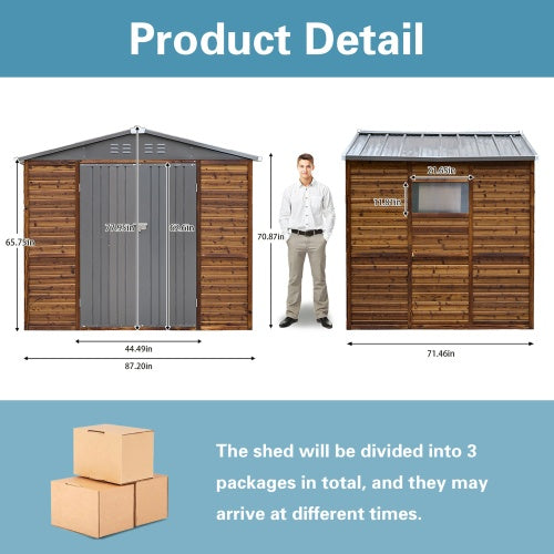6x8FT Iron-Wood Combination Tool Shed  A Perfect Blend Of Nature And Functionality