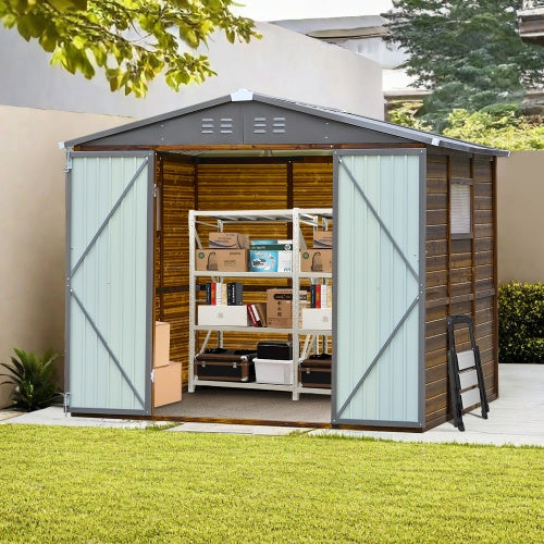 6x8FT Iron-Wood Combination Tool Shed  A Perfect Blend Of Nature And Functionality