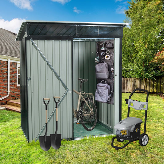 TC53BL 5ft X 3ft Outdoor Metal Storage Shed Transparent Plate Black