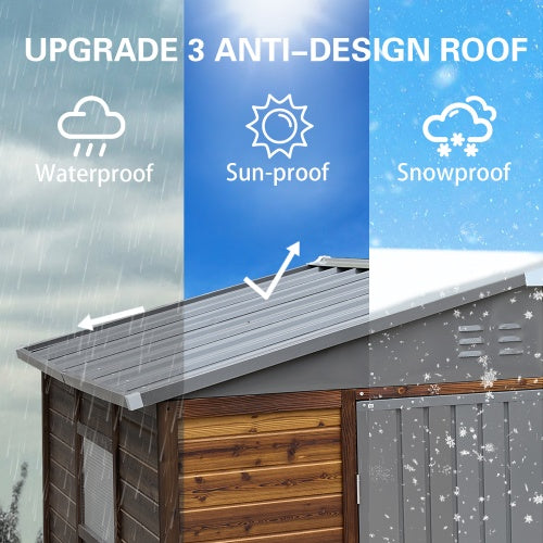 6x8FT Iron-Wood Combination Tool Shed  A Perfect Blend Of Nature And Functionality