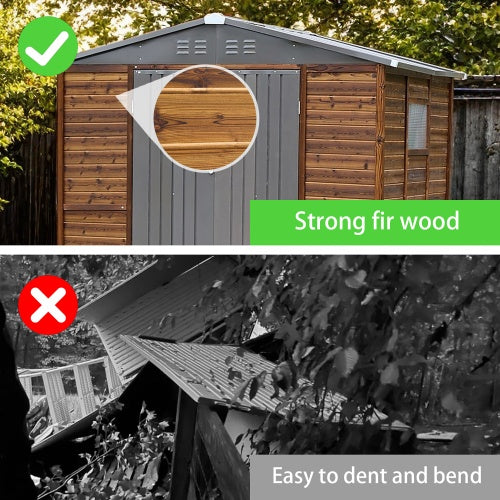 6x8FT Iron-Wood Combination Tool Shed  A Perfect Blend Of Nature And Functionality